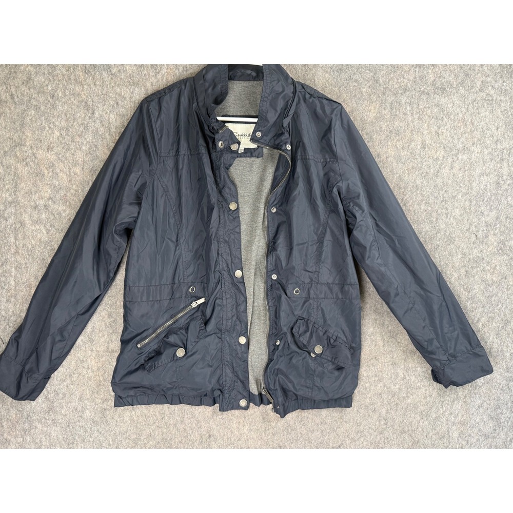 Snobbish Collection Jacket Mens XL Blue Nylon Field Zip Snap Lightweight Classic
